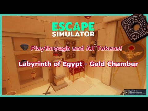 Escape Simulator - Gold Chamber Playthrough and All Tokens | Labyrinth of Egypt 3/5 | No commentary