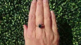 A traditional Sapphire and Diamond ring