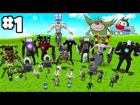 Giant Speakerman vs Skibidi Toilet Battle Between Oggy And Jack Team