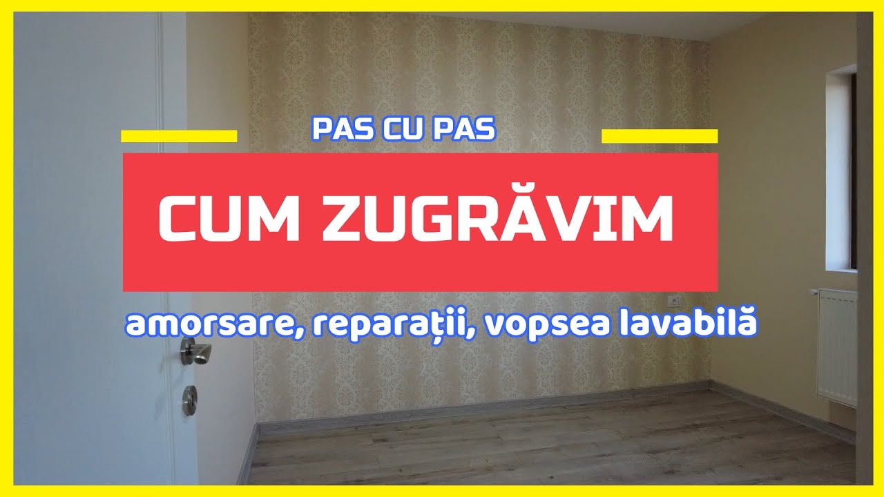 Cum zugrăvești o cameră. Aplicare vopsea lavabilă albă și colorată.