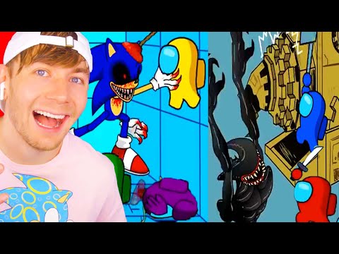 Mini Crewmates Kills Everyone - Sonic.EXE, Bendy, Baldi, Zombies