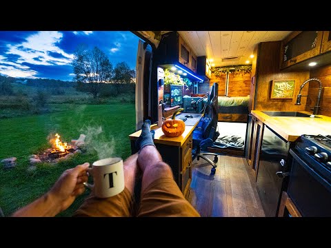 Cozy Vanlife Camping on Apple Orchard 🍁