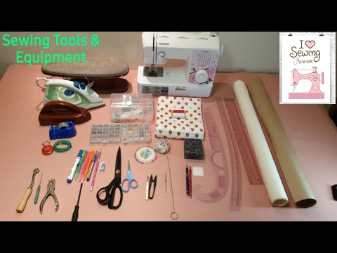Sewing Tools and Equipment.  Beginner Friendly Sewing Project. Utensilios y equipo de costura.