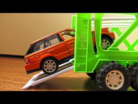 Video about Toy Cars being transported by Trucks and Haulers (for kids)