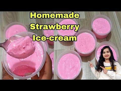 Homemade Strawberry Ice-Cream | Only 2 Ingredients | without GMS, CMC Powder