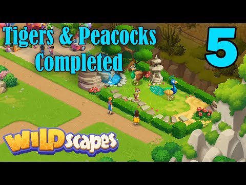 Wildscapes Walkthrough Gameplay - Tigers & Peacocks Completed - Part 5