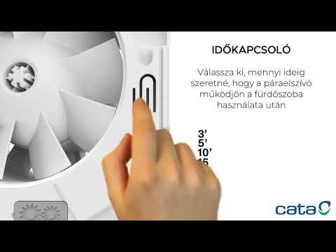Cata UC-10 SILENTIS Hygro Axiális kisventilátor beépített pillangószeleppel, utószellőztető és páraérzékelő funkcióval, fehér