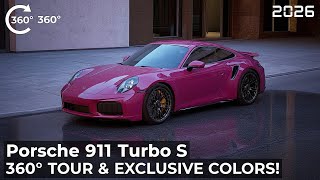 פורשה 911 טורבו S 2026 🔥 סיור 360° | כל צבעי פורשה היצרן הבלעדיים
