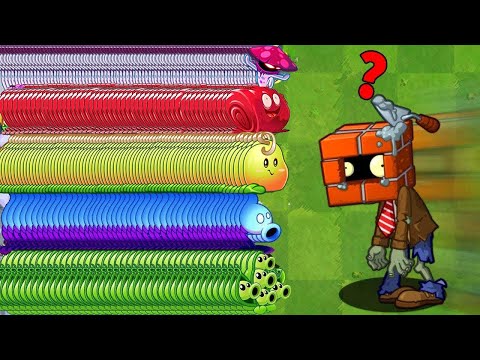 Every PEA & New Plants vs Team 7 Brickhead Zombies - Who Will Win? - PvZ 2 Challenge