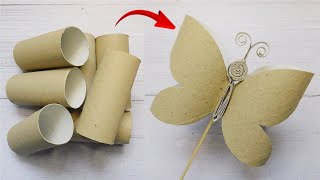 Easy Paper Butterfly Tutorial / Toilet Paper Roll Crafts / Spring Deco DIY / Smart Recycling Idea