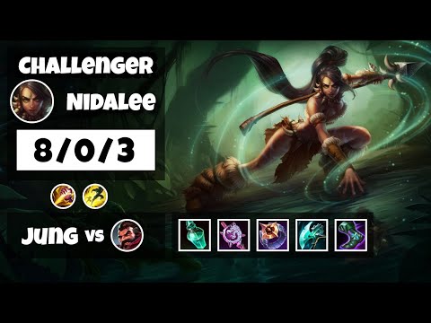 Nidalee vs Graves KOREAN Challenger JUNGLE (8/0/3) - v11.17