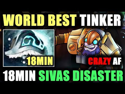 World Best Tinker Spammer - 18min Shiva's Guard Disaster  Patch 7.12 Pro Gameplay  Dota 2