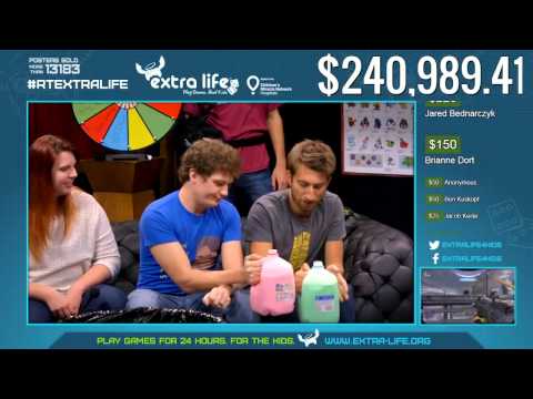 Rooster Teeth's Extra Life Stream 2015 Hour 13 - Team Nice Dynamite Chug Milk