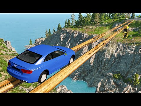 Mobil vs Log Bridge - BeamNG Drive