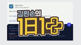 #43 split_lines | 1일 1파이썬 | Python, String, Beginner | 30 seconds of code | 김왼손의 왼손코딩