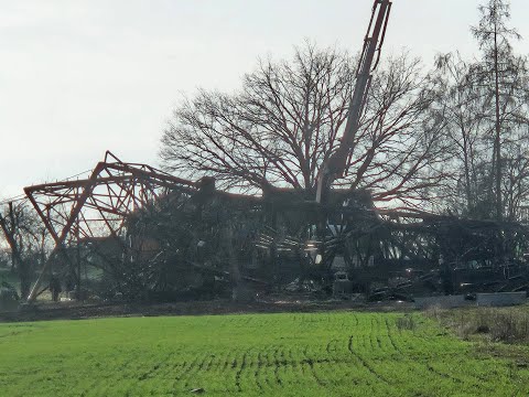 Řevnice  pád sloupu elektrického vedeni