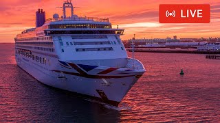SHIPS TV - Aurora & Norwegian Dawn Cruise Ships Departing Port of Southampton (LIVE)