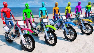 SPIDERMAN MOTORCYCLE IMPOSSIBLE RAMP CHALLENGE - OVERCOMING OBSTACLES ON THE BEACH