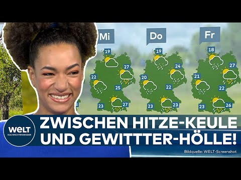 HITZE-SCHOCK & SOMMERGEWITTER: Jetzt kracht's! Unwetter spaltet Deutschland in zwei Wetterhälften!