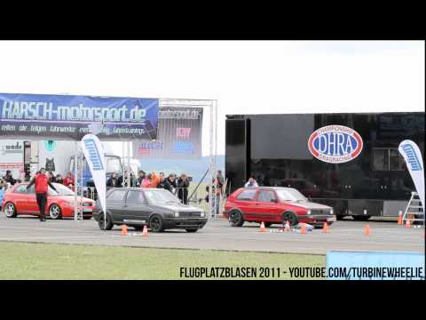 Flugplatzblasen - Speedmakers Vogtland Golf 2 vs. Golf 2 Turbo (10.893s vs. 9.759s)
