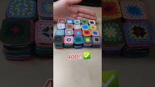 400 microcrochet grannysquares for human sized blanket ⚠️ #microcrochet #crochet