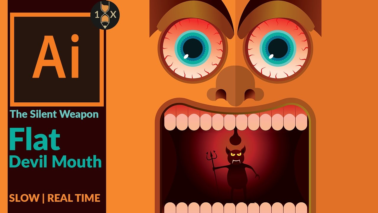 Drawing a Creepy Fantasy Face in Flat Design using Adobe illustrator