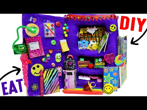 DIY Edible School Locker | EAT Locker Decor, Combination Lock, Books &  Back To School Supplies! Video