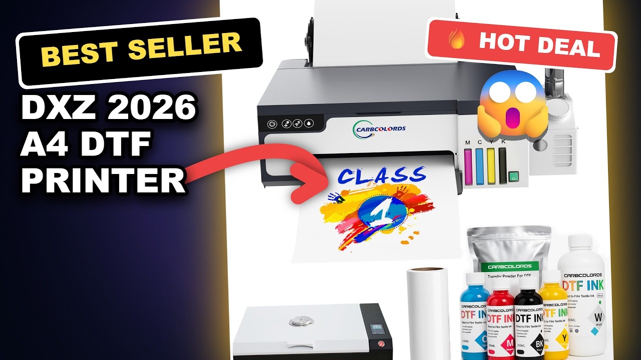 DXZ 2026 A4 DTF Printer Review: Doubles Speed with Built-in White Stirring review video