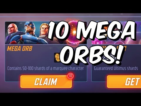 10x Mega Orb Opening! + Updated Mystic Team Gameplay!! - Marvel Strike Force
