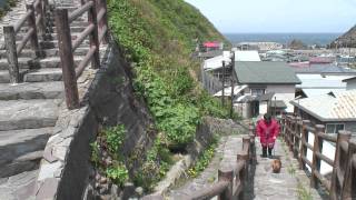 preview picture of video '津軽半島竜飛岬「階段国道３３９号線」'