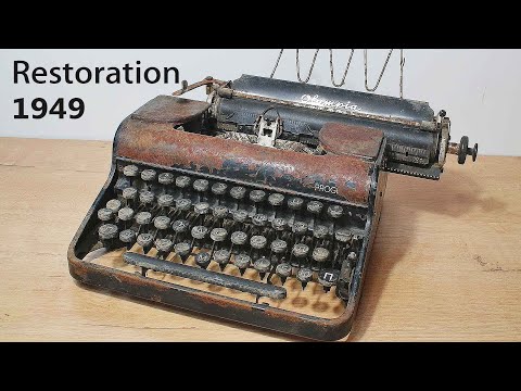 RESTORATION antique TYPEWRITER "Olympia" from 1949. Amazing Restoration of a RUSTY typewriter.