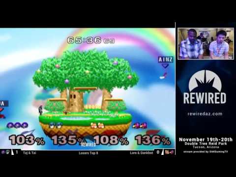 Rewired 2016 Melee Doubles Losers Top 8 - Taj & Tai (Blue) vs Lore & Dankbot (Red)
