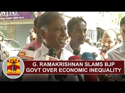 G. Ramakrishnan slams BJP Govt over Economic Inequality | Thanthi TV