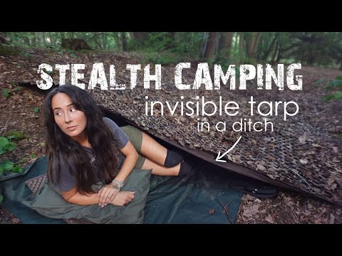 Stealth Camping in a Ditch - Making a Secret Hidden Shelter!