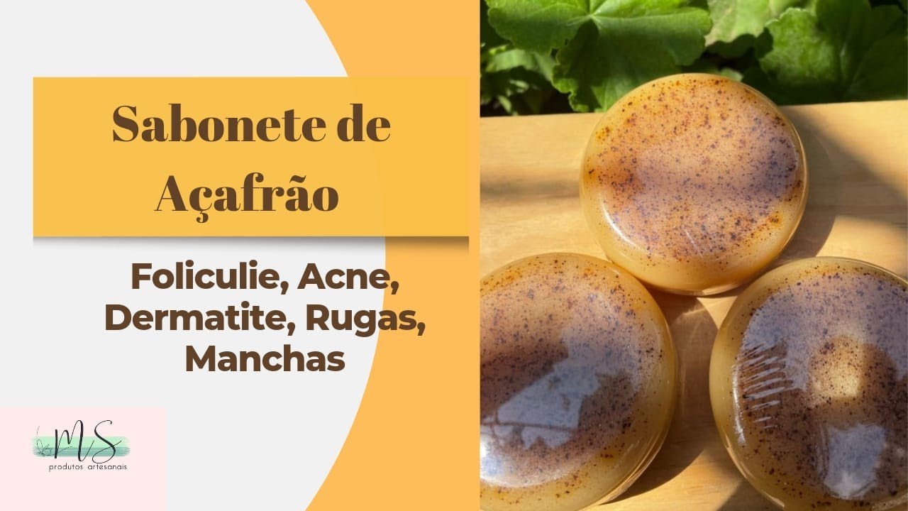 SABONETE DE AÇAFRÃO (CÚRCUMA) ESFOLIANTE, ANTI INFLAMATÓRIO...