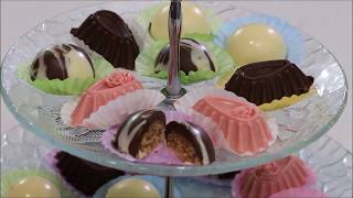 حلويات بدون فرن باشكال متنوعة وحشوة رائعة الشيف نادية | Bonbons chocolat sans cuisson