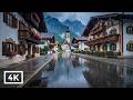 Heavy Rain Walk In Alpine Historic Street Garmisch Parktenkirchen Germany Rain Sounds For Sleep