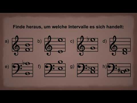 Intervalle bestimmen (Musik) - Übungsaufgaben mit Lösungen und Lösungsweg
