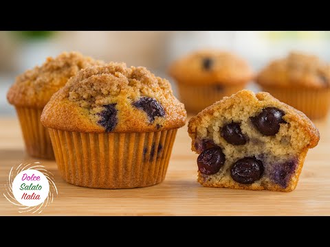 Muffin ai Mirtilli Facili e Veloci – Morbidissimi con Streusel Croccante