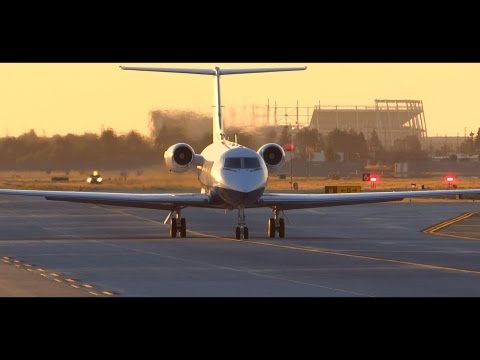 HD Gulfstream III Taxi and Takeoff from San Jose Intl. Airport