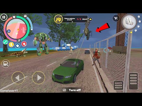 Rope Hero: Vice Town (Rope Hero Pull Helicopter Car) Helicopter Stuck Rope - Android Gameplay HD