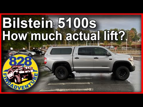 How much actual lift with Bilstein 5100s on the top setting? Toyota Tundra