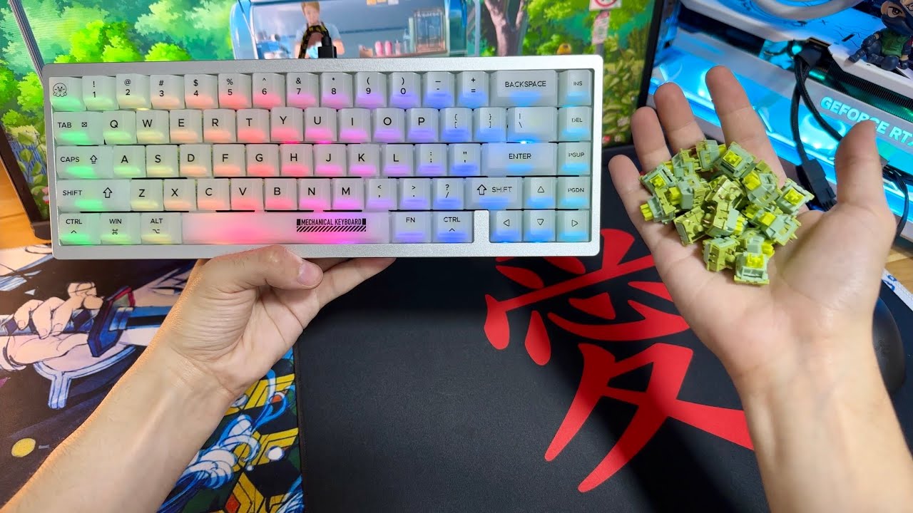 Montando o Teclado Mais Silencioso Possível - Switch Silent Limão com Muito RGB
