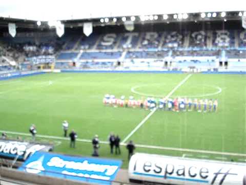 RC STRASBOURG - GS NEUVES MAISONS : L'entrée des joueurs