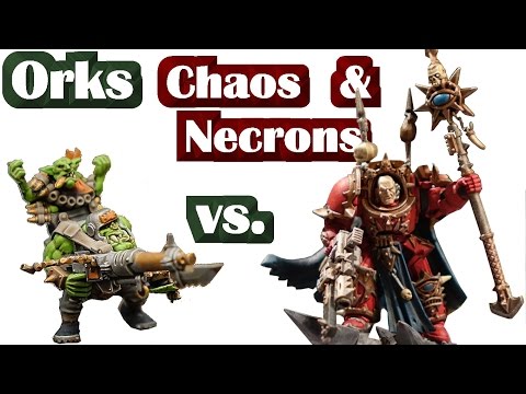 Warhammer 40K Necrons & Chaos Space Marines vs. Orks 7. Edition - Spielbericht Full HD