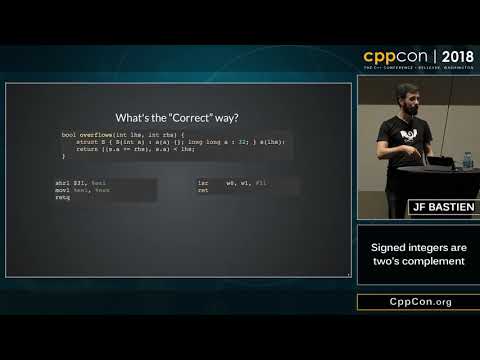 CppCon 2018: JF Bastien “Signed integers are two's complement”