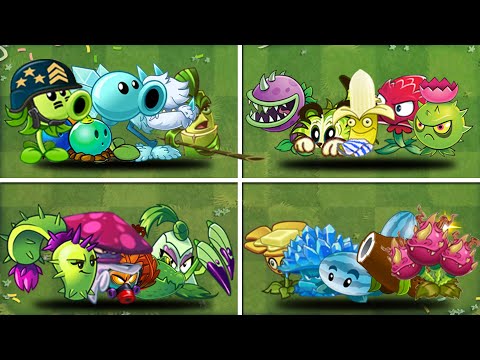 14 Team 05 plant max level VS Team Zombie Level 1 - Who Will Win？- PvZ 2 Team Plant