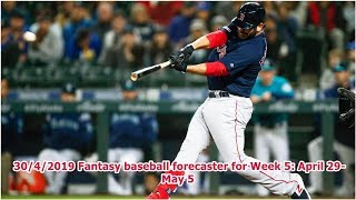 30/4/2019 Fantasy baseball forecaster for Week 5: April 29-May 5