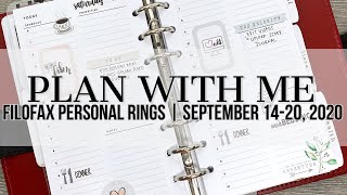 Plan with Me | Filofax Personal | Simple & Trendy Co Daily Inserts | September 14-20, 2020 #filofax