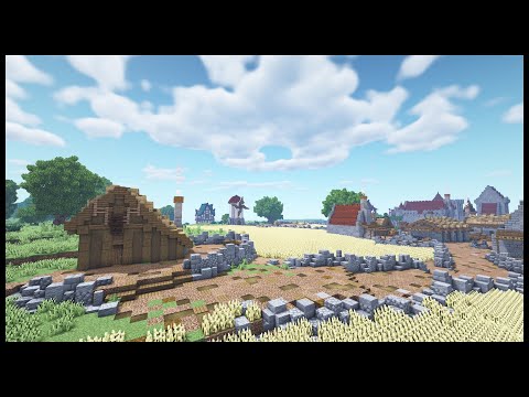 Let's Build a Medieval Village: Episode 4 | Hunter's lodge & Windmill | Minecraft TimeLapse